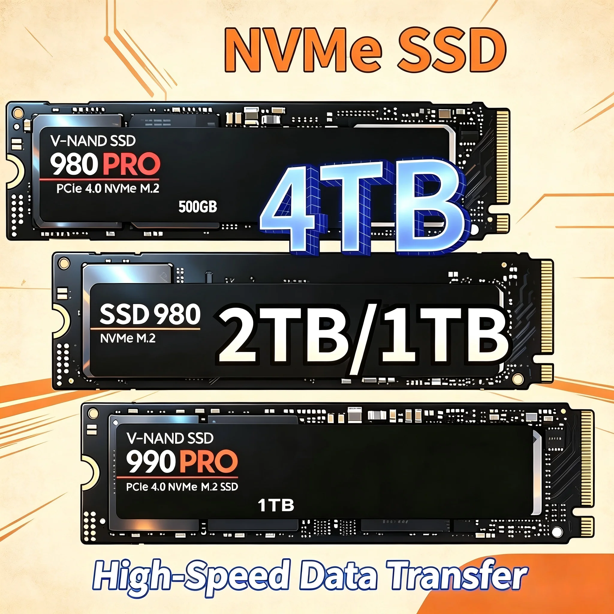 M.2 Nvme 4Tb Pcie 4.0 Ssd - Originele 980Pro 990Pro M.2 NVMe SSD
