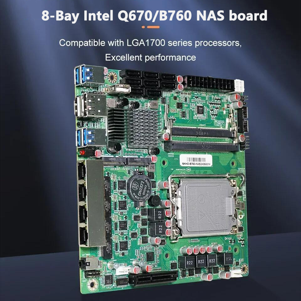 Lga 1700 Ddr5 Itx Motherboard - Topton Q670 B760 8-bay NAS moederbord
