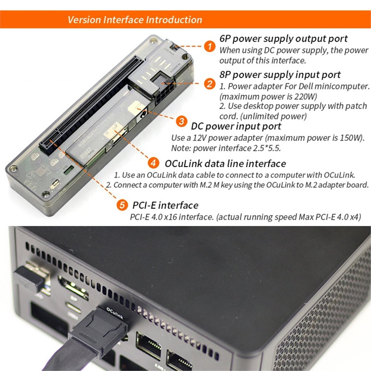 External Gpu Dock Pcie 4.0 Oculink - Promotie: OCuLink GPU Dock met M.2