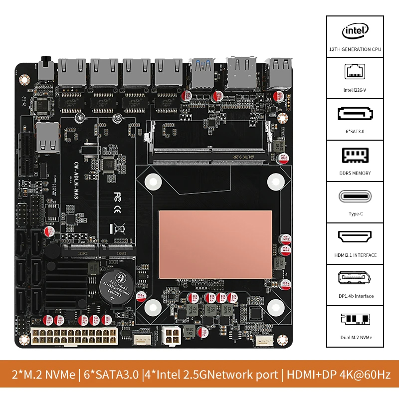 N100/N150 6-bay NAS moederbord - Nas Motherboard N100 6 Sata recensie en prijs